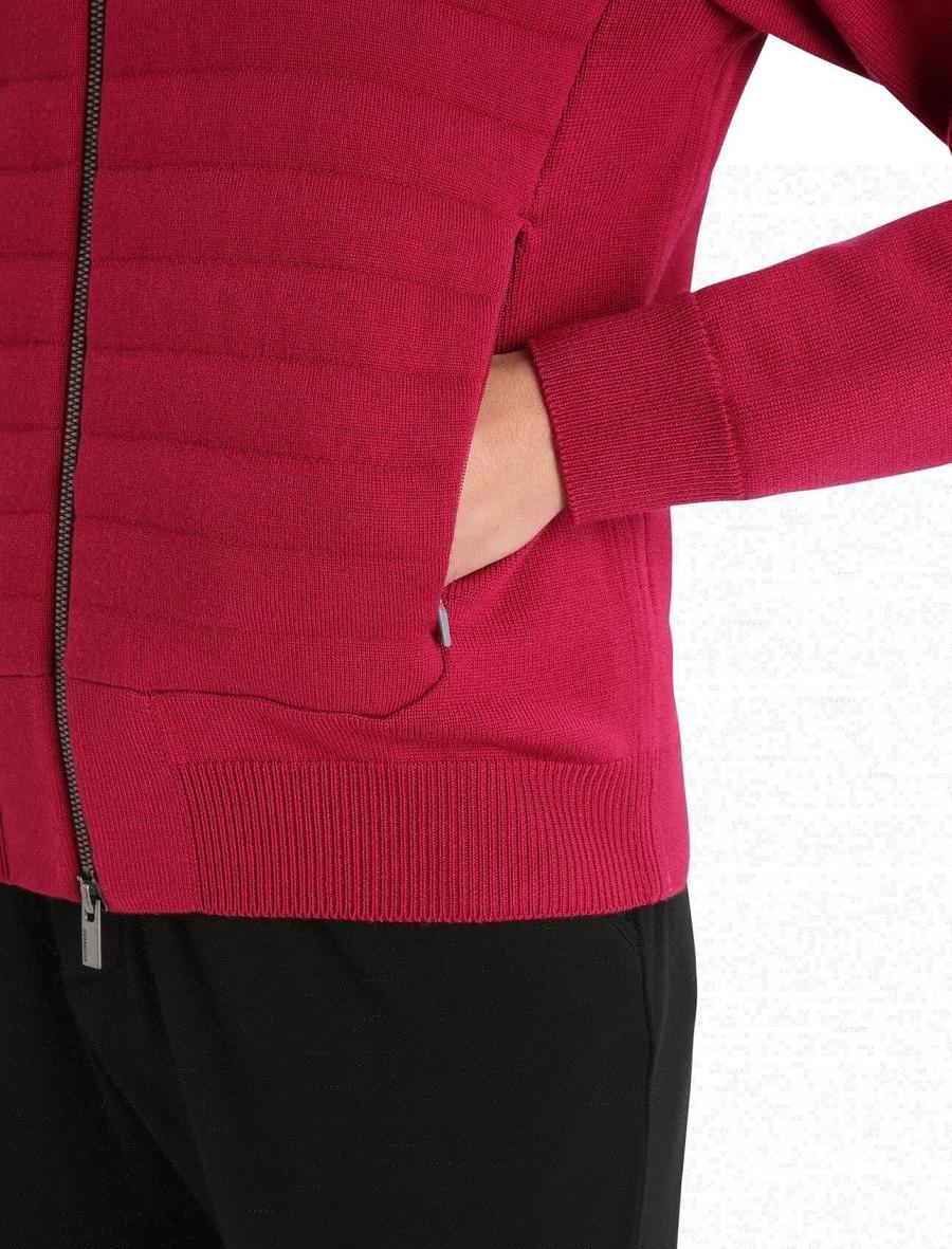 Cherry Women's Icebreaker City Label ZoneKnit™ Merino Insulated Knit Bomber Jackets | USA 1658CTVE